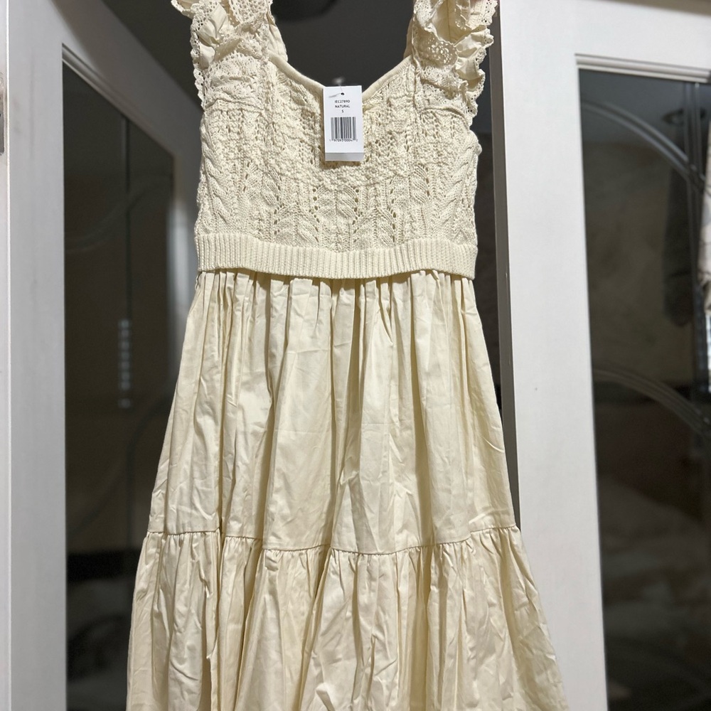 En Saison Cream Lace Mini Dress